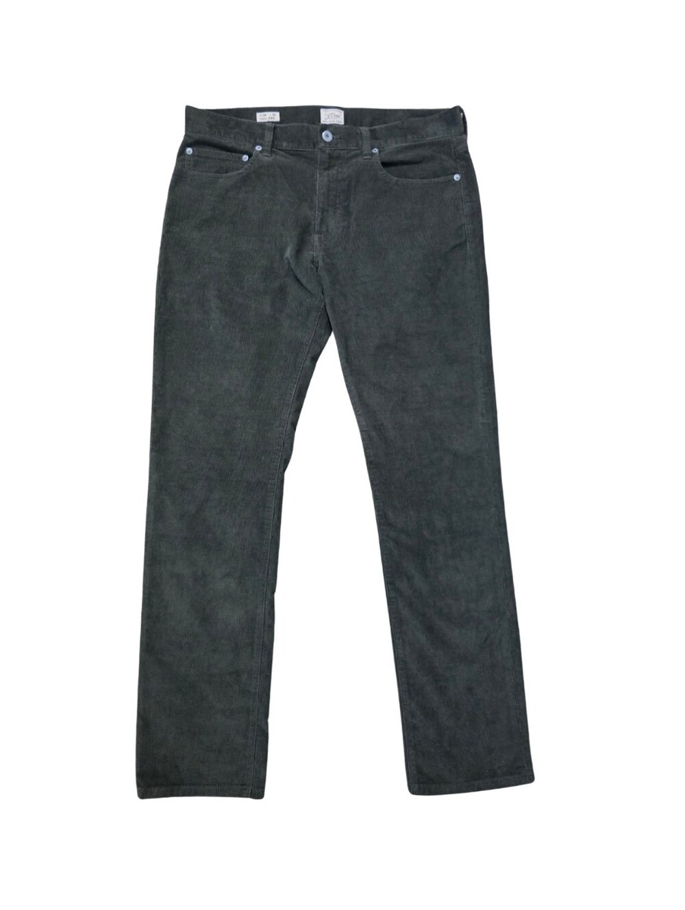 J Crew 484 Corduroy Chino Pants Mens 34x32 Green Slim Straight 5 Pocket Preppy